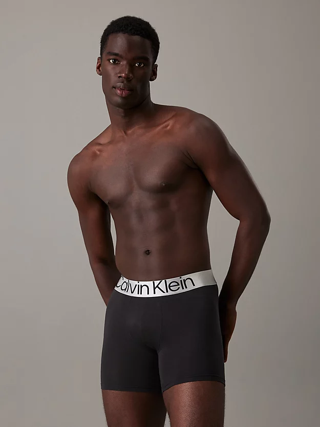 Calvin Klein 3 Pack Boxer Briefs - Steel Cotton 4 Calvin Klein 3 Pack Boxer Briefs - Steel Cotton - Image 2