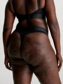 Calvin Klein Plus Size Lace Thong - Intrinsic 9 Calvin Klein Plus Size Lace Thong - Intrinsic -Everywear Shop 000QF7346E UB1 alternate2