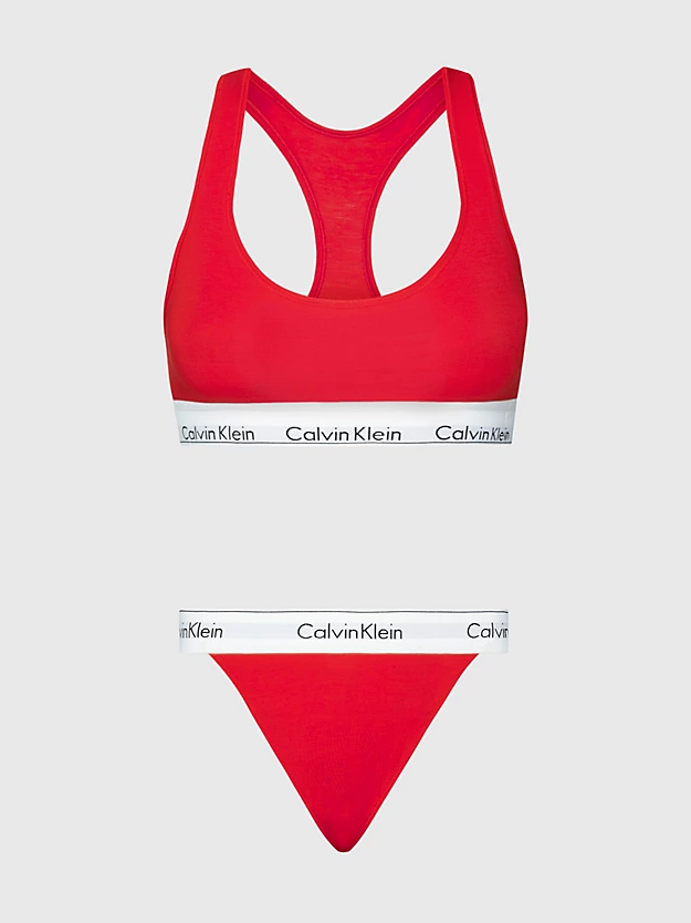 Calvin Klein Bralette And Thong Set - Modern Cotton 3 Calvin Klein Bralette And Thong Set - Modern Cotton