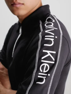 Calvin Klein Zip Polo Shirt -Everywear Shop 00GMF3K140 BAE alternate3