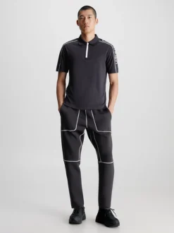 Calvin Klein Zip Polo Shirt -Everywear Shop 00GMF3K140 BAE alternate4