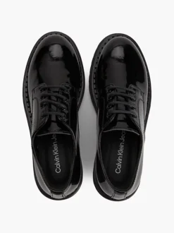 Calvin Klein Faux Patent Leather Kids Lace-Up Shoes -Everywear Shop EFCK080413 999 alternate4
