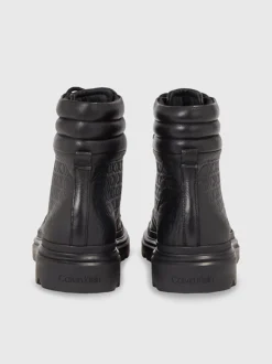 Calvin Klein Leather Logo Boots 11 Calvin Klein Leather Logo Boots -Everywear Shop HM0HM01211 BEH alternate3