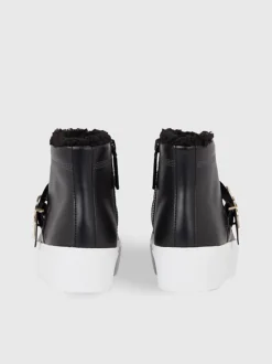 Calvin Klein Leather High-Top Platform Trainers -Everywear Shop HW0HW01667 BEH alternate3