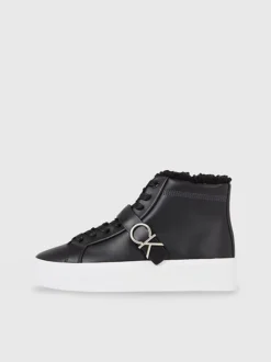 Calvin Klein Leather High-Top Platform Trainers -Everywear Shop HW0HW01667 BEH alternate5