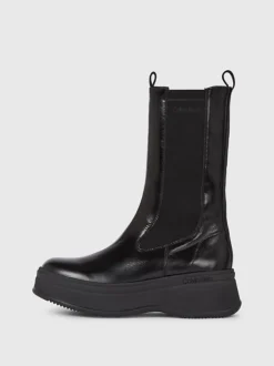 Calvin Klein Leather Platform Chelsea Boots -Everywear Shop HW0HW01686 BEH alternate5
