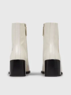 Calvin Klein Leather Heeled Ankle Logo Boots -Everywear Shop HW0HW01701 ACG alternate3