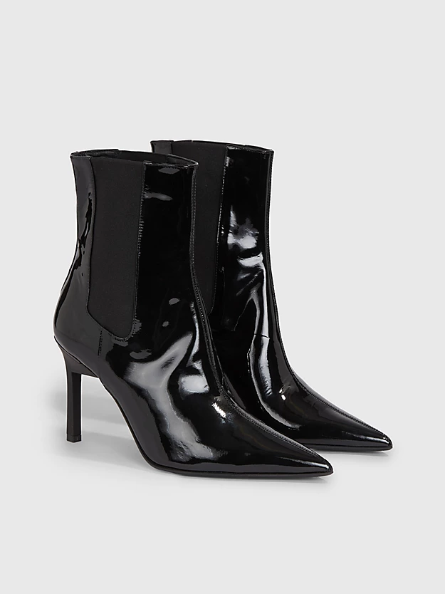 Calvin Klein Patent Leather Stiletto Chelsea Boots 4 Calvin Klein Patent Leather Stiletto Chelsea Boots - Image 2