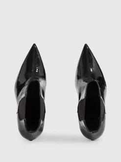 Calvin Klein Patent Leather Stiletto Chelsea Boots 10 Calvin Klein Patent Leather Stiletto Chelsea Boots -Everywear Shop HW0HW01809 BEH alternate2