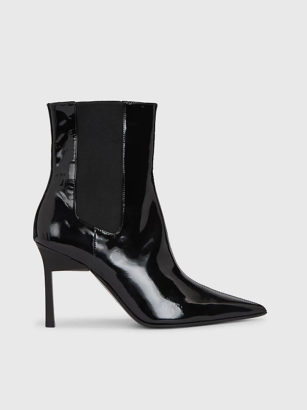 Calvin Klein Patent Leather Stiletto Chelsea Boots 3 Calvin Klein Patent Leather Stiletto Chelsea Boots