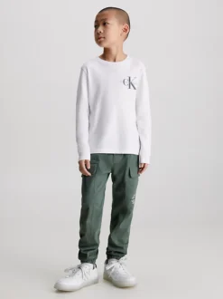 Calvin Klein Long Sleeve Logo T-shirt -Everywear Shop IB0IB01457 YAF alternate3