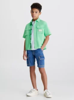 Calvin Klein Relaxed Poplin Overshirt -Everywear Shop IB0IB01632 L1C alternate3