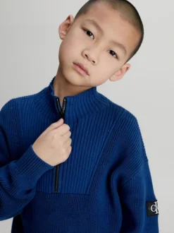 Calvin Klein Relaxed Half Zip Jumper -Everywear Shop IB0IB01744 C5F alternate2