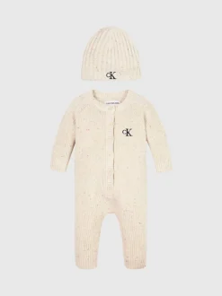 Calvin Klein Newborn Onesie And Hat Giftset