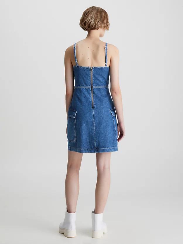 Calvin Klein Fitted Denim Utility Dress 4 Calvin Klein Fitted Denim Utility Dress - Image 2
