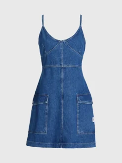 Calvin Klein Fitted Denim Utility Dress 11 Calvin Klein Fitted Denim Utility Dress -Everywear Shop J20J220667 1A4 alternate4