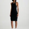 Calvin Klein Organic Cotton Halter Neck Dress -Everywear Shop J20J220743 BEH main