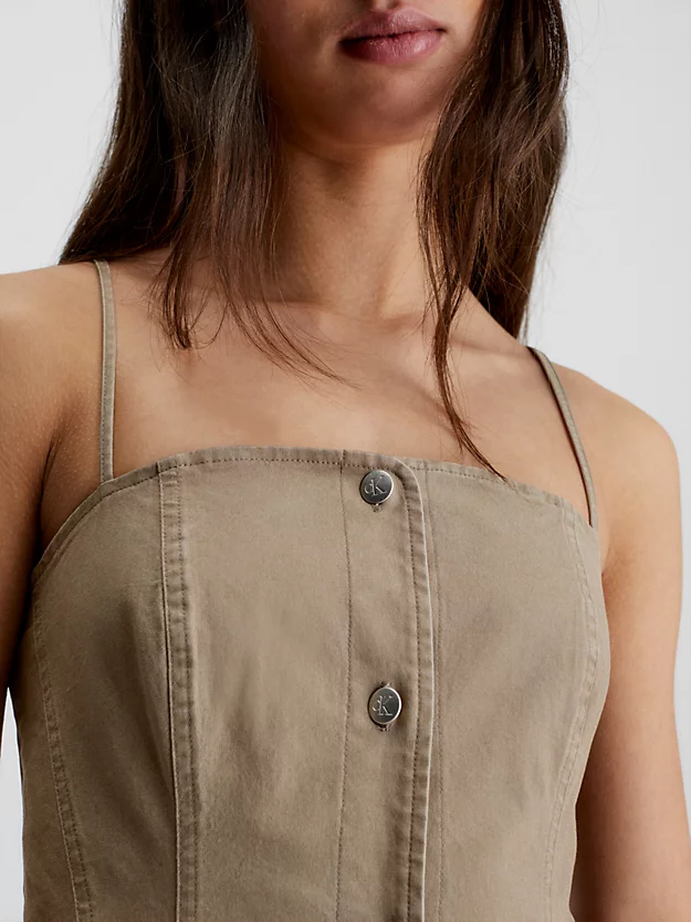 Calvin Klein Cotton Canvas Button-Through Dress 5 Calvin Klein Cotton Canvas Button-Through Dress - Image 3