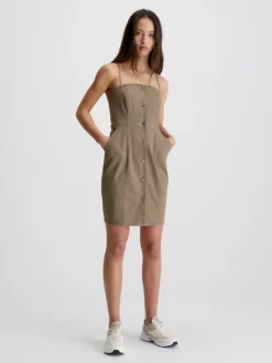 Calvin Klein Cotton Canvas Button-Through Dress