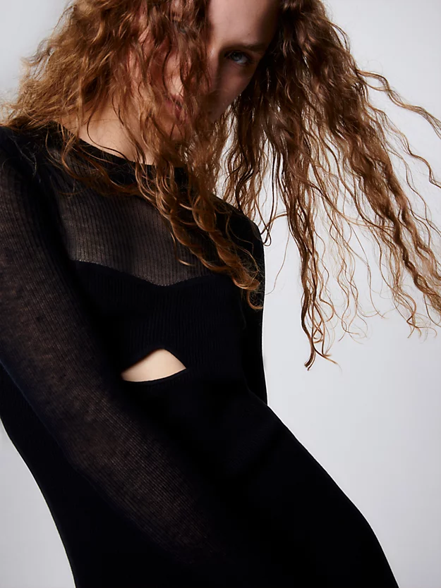 Calvin Klein Long Sleeve Knit Midi Dress 6 Calvin Klein Long Sleeve Knit Midi Dress - Image 4