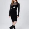 Calvin Klein Long Sleeve Knit Midi Dress -Everywear Shop J20J220981 BEH main