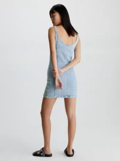 Calvin Klein Denim Zip Up Mini Dress -Everywear Shop J20J221502 1AA alternate2