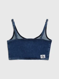 Calvin Klein Denim Zip Up Bralette Top -Everywear Shop J20J221559 1A4 alternate6