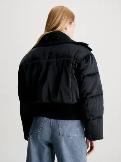 Calvin Klein Short Padded Bomber Jacket 10 Calvin Klein Short Padded Bomber Jacket -Everywear Shop J20J221899 BEH alternate2