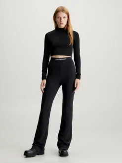 Calvin Klein Milano Jersey Flared Leggings -Everywear Shop J20J221917 BEH alternate4