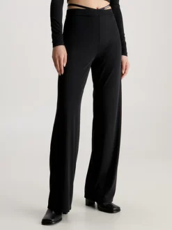 Calvin Klein Strap Detail Flared Jersey Trousers