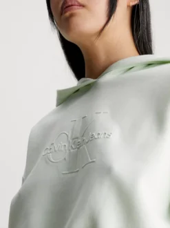 Calvin Klein Cropped Embossed Logo Hoodie -Everywear Shop J20J221929 LCE alternate2