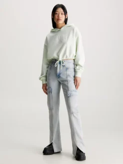 Calvin Klein Cropped Embossed Logo Hoodie -Everywear Shop J20J221929 LCE alternate3