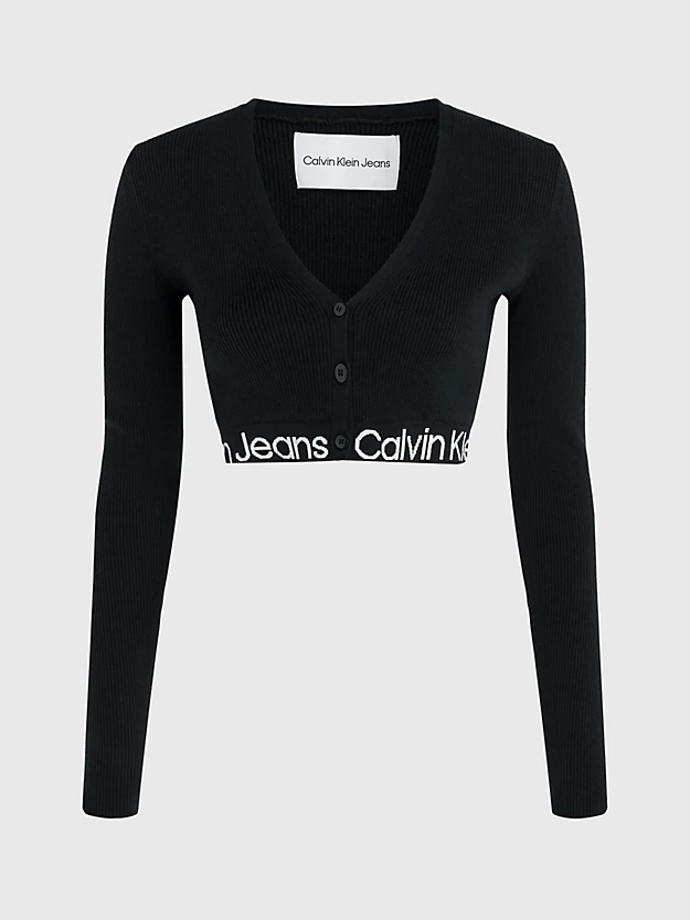 Calvin Klein Cropped Cotton Knit Cardigan 8 Calvin Klein Cropped Cotton Knit Cardigan - Image 6