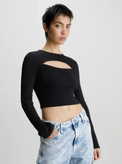 Calvin Klein Milano Cut Out Long Sleeve Top