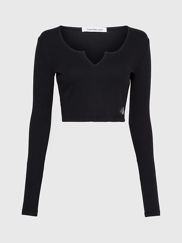 Calvin Klein Slim Ribbed Long Sleeve Top 8 Calvin Klein Slim Ribbed Long Sleeve Top - Image 6