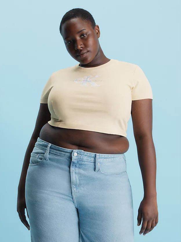 Calvin Klein Cropped Monogram T-shirt 4 Calvin Klein Cropped Monogram T-shirt - Image 2