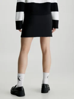 Calvin Klein Slim Ribbed Mini Skirt 10 Calvin Klein Slim Ribbed Mini Skirt -Everywear Shop J20J222190 BEH alternate2