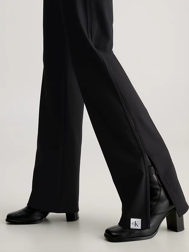 Calvin Klein Straight Ribbed Jersey Trousers 6 Calvin Klein Straight Ribbed Jersey Trousers - Image 4