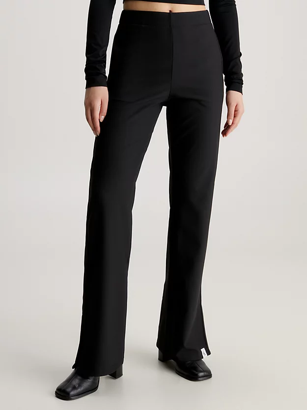 Calvin Klein Straight Ribbed Jersey Trousers 3 Calvin Klein Straight Ribbed Jersey Trousers