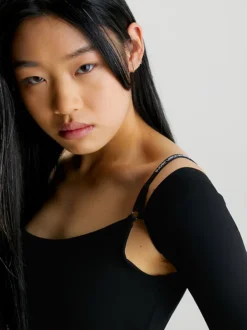 Calvin Klein Strap Detail Bodycon Mini Dress -Everywear Shop J20J222193 BEH alternate2