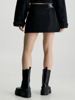 Calvin Klein Shiny Cut Out Mini Skirt -Everywear Shop J20J222224 BEH alternate2