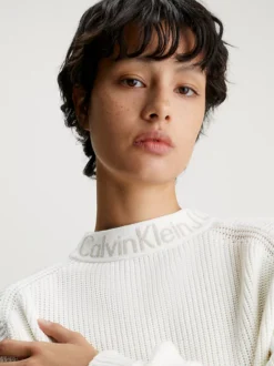 Calvin Klein Cotton Logo Collar Jumper -Everywear Shop J20J222255 YBI alternate3