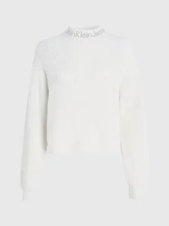 Calvin Klein Cotton Logo Collar Jumper -Everywear Shop J20J222255 YBI alternate5