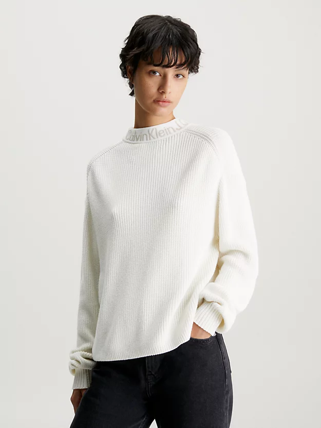 Calvin Klein Cotton Logo Collar Jumper