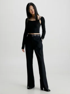 Calvin Klein Split Hem Belted Trousers -Everywear Shop J20J222332 BEH alternate3