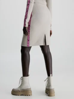 Calvin Klein Slim Ribbed Logo Tape Skirt -Everywear Shop J20J222730 PED alternate2