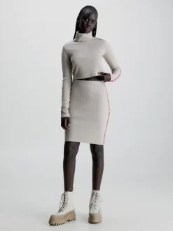 Calvin Klein Slim Ribbed Logo Tape Skirt -Everywear Shop J20J222730 PED alternate4