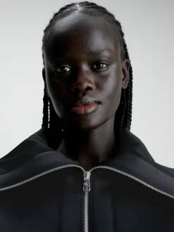 Calvin Klein Relaxed Zip Neck Sweatshirt Dress -Everywear Shop J20J222817 BEH alternate2