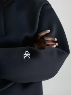 Calvin Klein Relaxed Zip Neck Sweatshirt Dress -Everywear Shop J20J222817 BEH alternate3