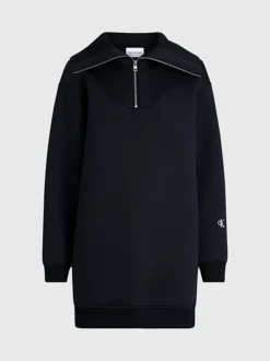 Calvin Klein Relaxed Zip Neck Sweatshirt Dress -Everywear Shop J20J222817 BEH alternate4